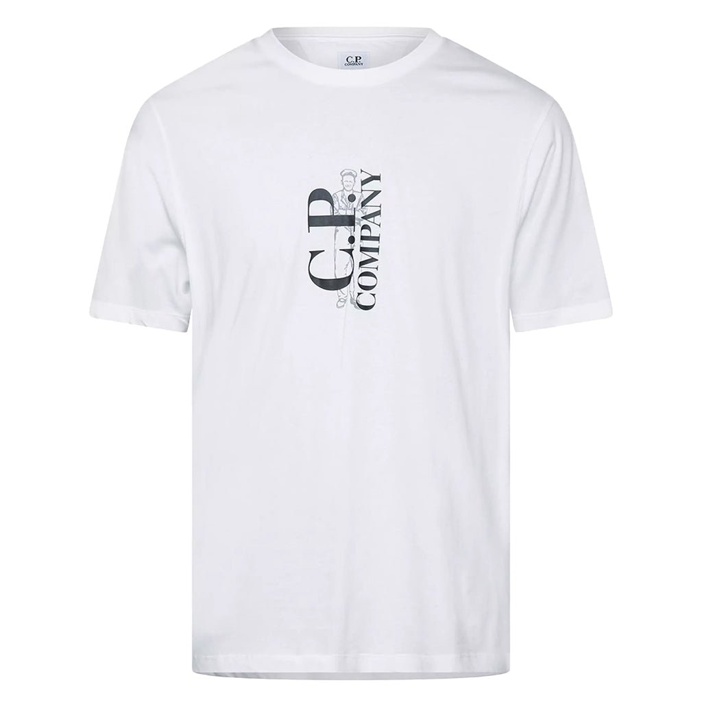 [C.P. Company] Vertical Logo T-ShirtT-ShirtC.P. CompanyDPUS Designer OutletWhiteXS[C.P. Company] Vertical Logo T-Shirt