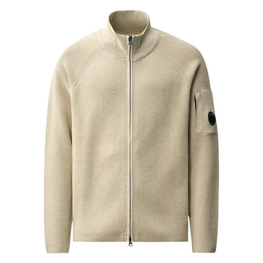 [C.P. Company] Waffle Knitwear CardiganKnitwearC.P. CompanyDPUS Designer Outlet21CMKN058A-110754A-120-S7622792850293Silver BirchS[C.P. Company] Waffle Knitwear Cardigan