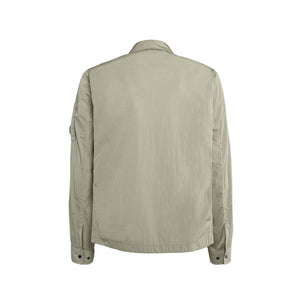 C.P. Company Chrome-R Zipped Overshirt in Silver Sage- Brown