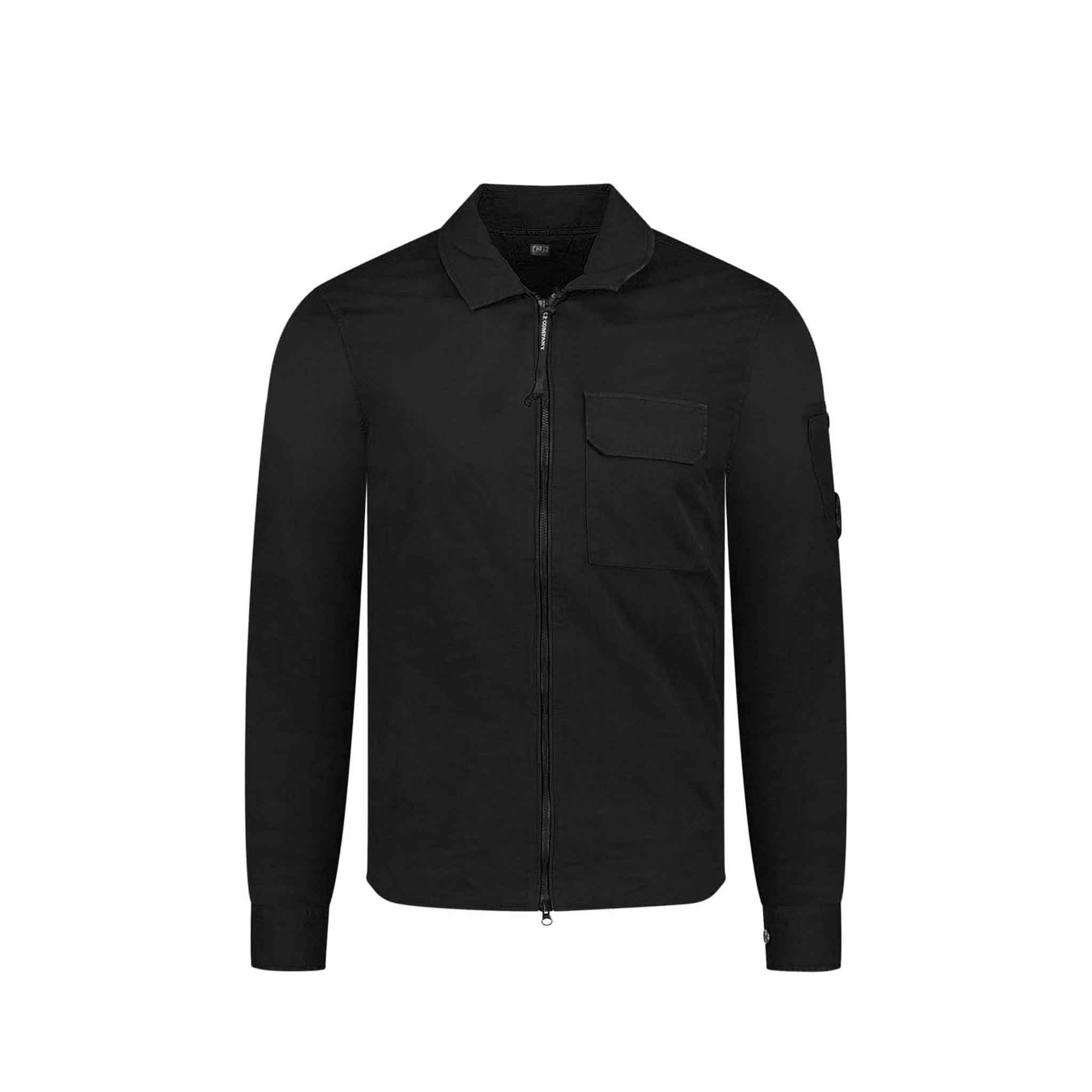 C.P. Company Gabardine Zipped Shirt in Black