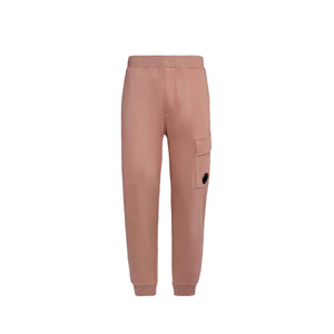C.P. Company Diagonal Raised Fleece Sweatpants in Cedar Wood- Pink