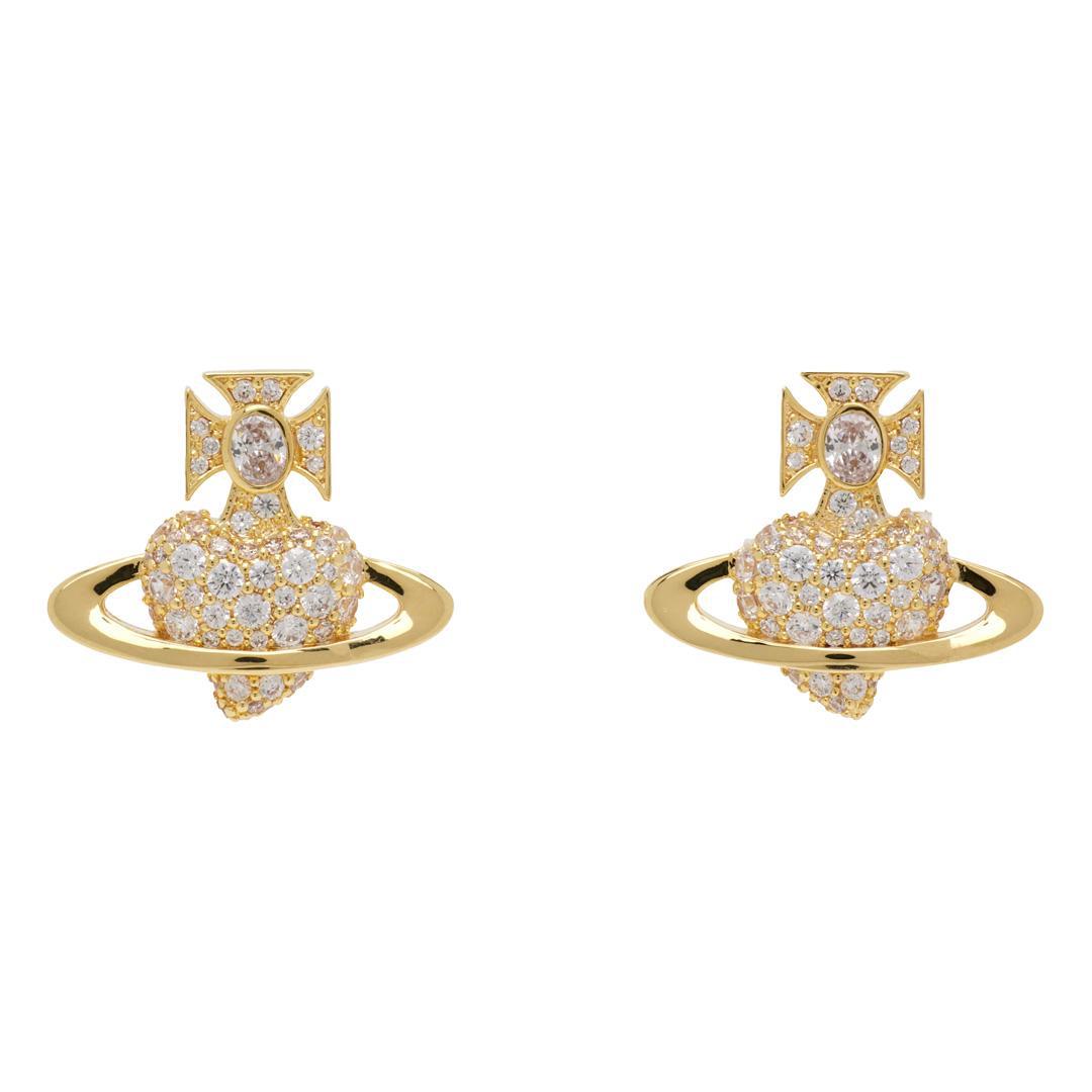 Vivienne Westwood Agnatha Earrings in Gold / White