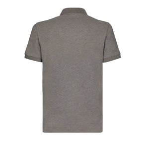 Dolce & Gabbana Plaque Cotton Pique Polo Shirt in Grey MelangePolosDolce & GabbanaDPUS8056265273354SDolce & Gabbana Plaque Cotton Pique Polo Shirt in Grey Melange