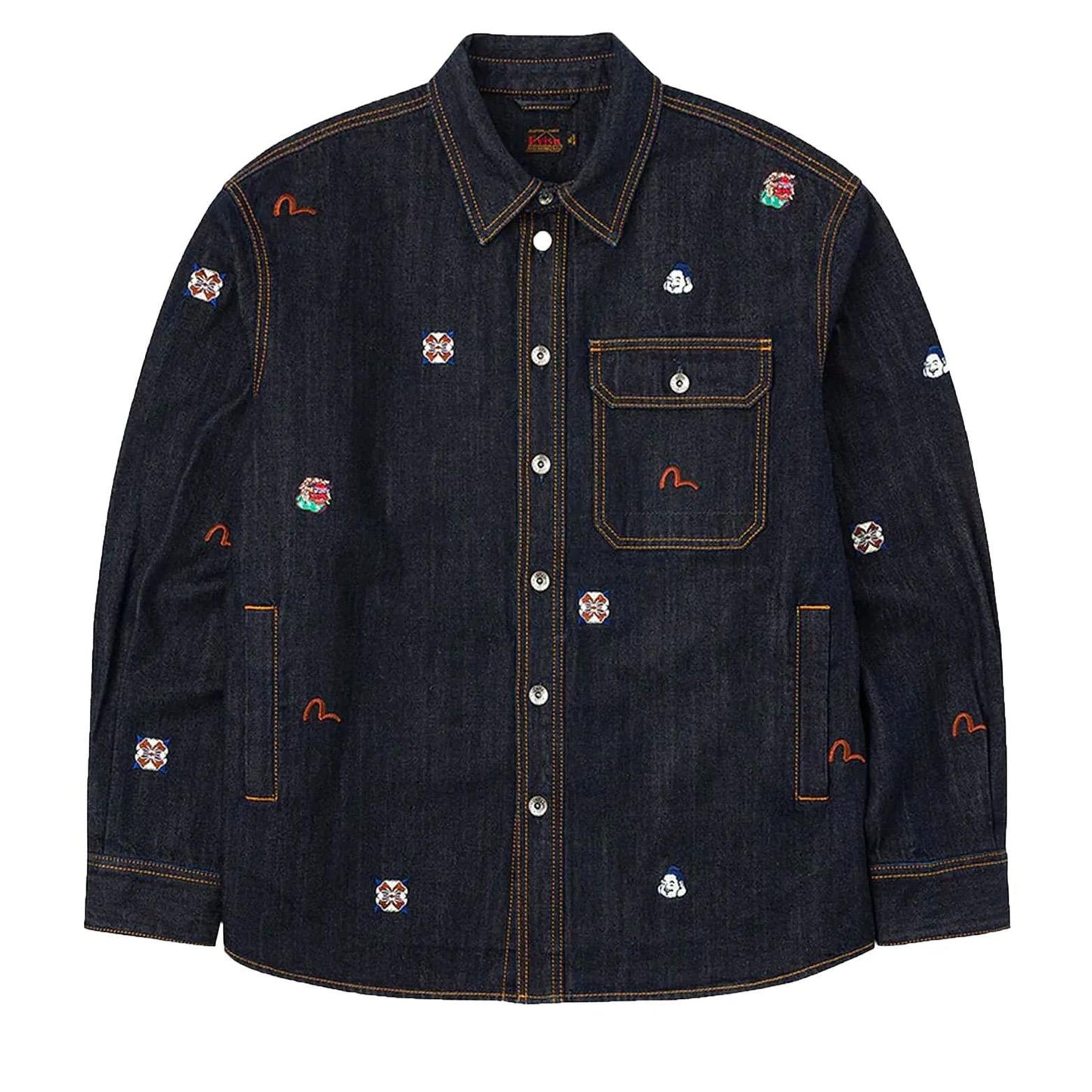 Evisu Ao Embroidery Denim Shirt Jacket in IndigoCoats & JacketsDPUS Designer OutletDPUS Designer Outlet2000292256046SEvisu Ao Embroidery Denim Shirt Jacket in Indigo