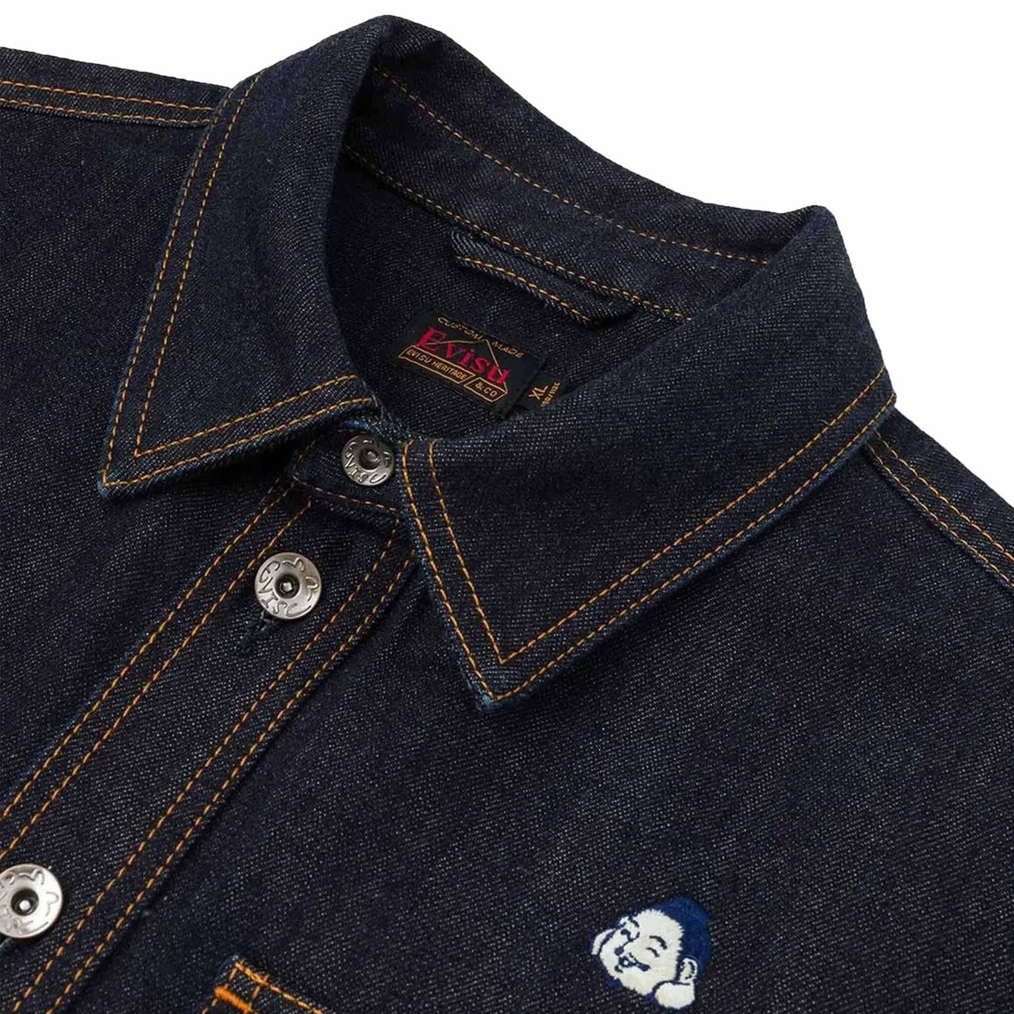 Evisu Ao Embroidery Denim Shirt Jacket in IndigoCoats & JacketsDPUS Designer OutletDPUS Designer Outlet2000292256046SEvisu Ao Embroidery Denim Shirt Jacket in Indigo