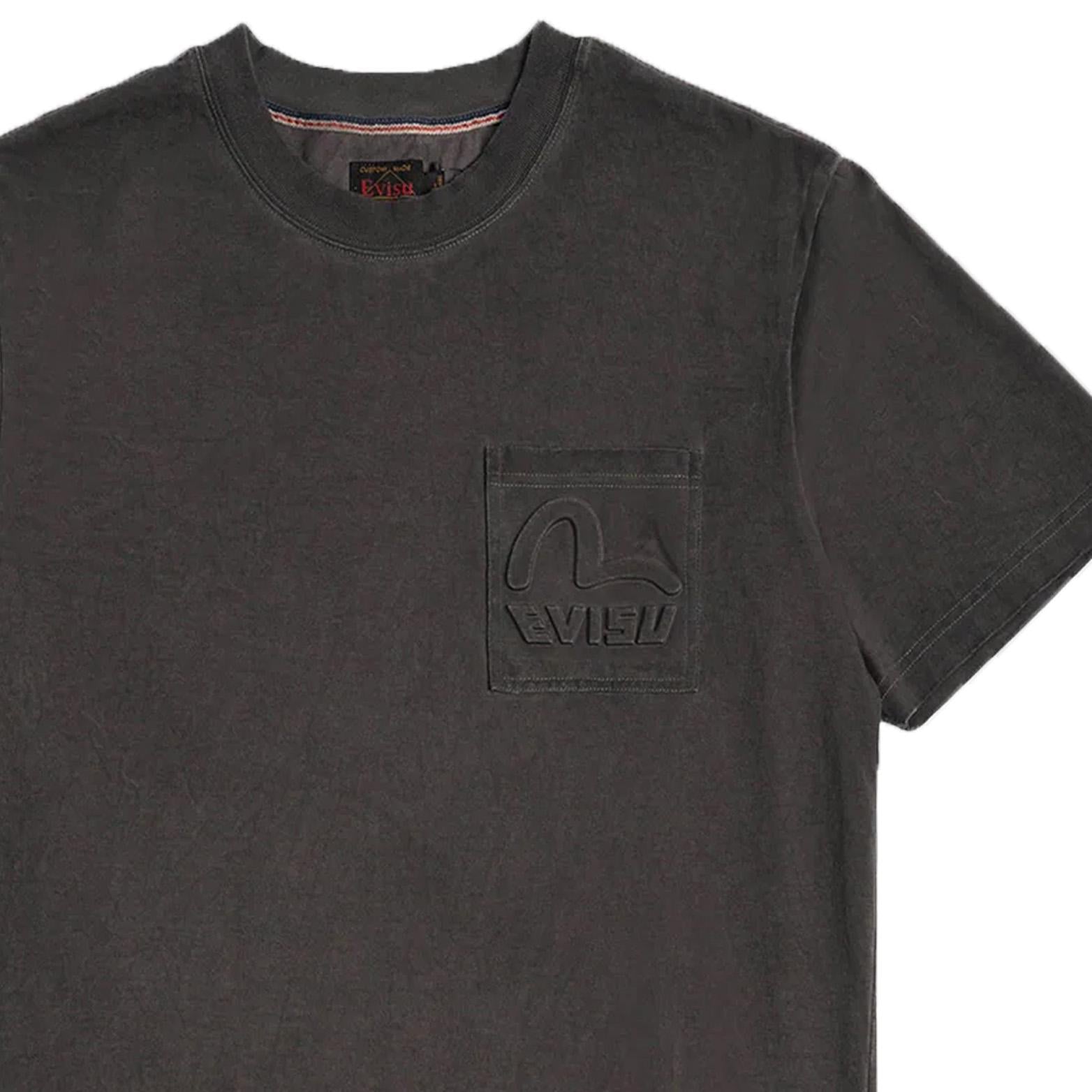 Evisu Embossed Logo Pocket T-Shirt in CharcoalT-ShirtsDPUS Designer OutletDPUS Designer Outlet2000292267042SEvisu Embossed Logo Pocket T-Shirt in Charcoal