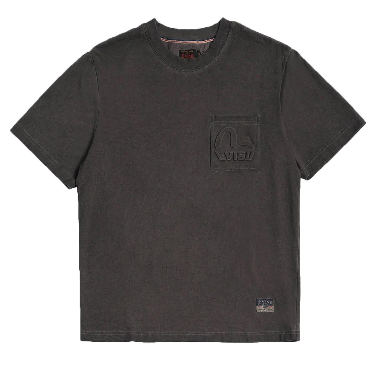 Evisu Embossed Logo Pocket T-Shirt in CharcoalT-ShirtsDPUS Designer OutletDPUS Designer Outlet2000292267042SEvisu Embossed Logo Pocket T-Shirt in Charcoal
