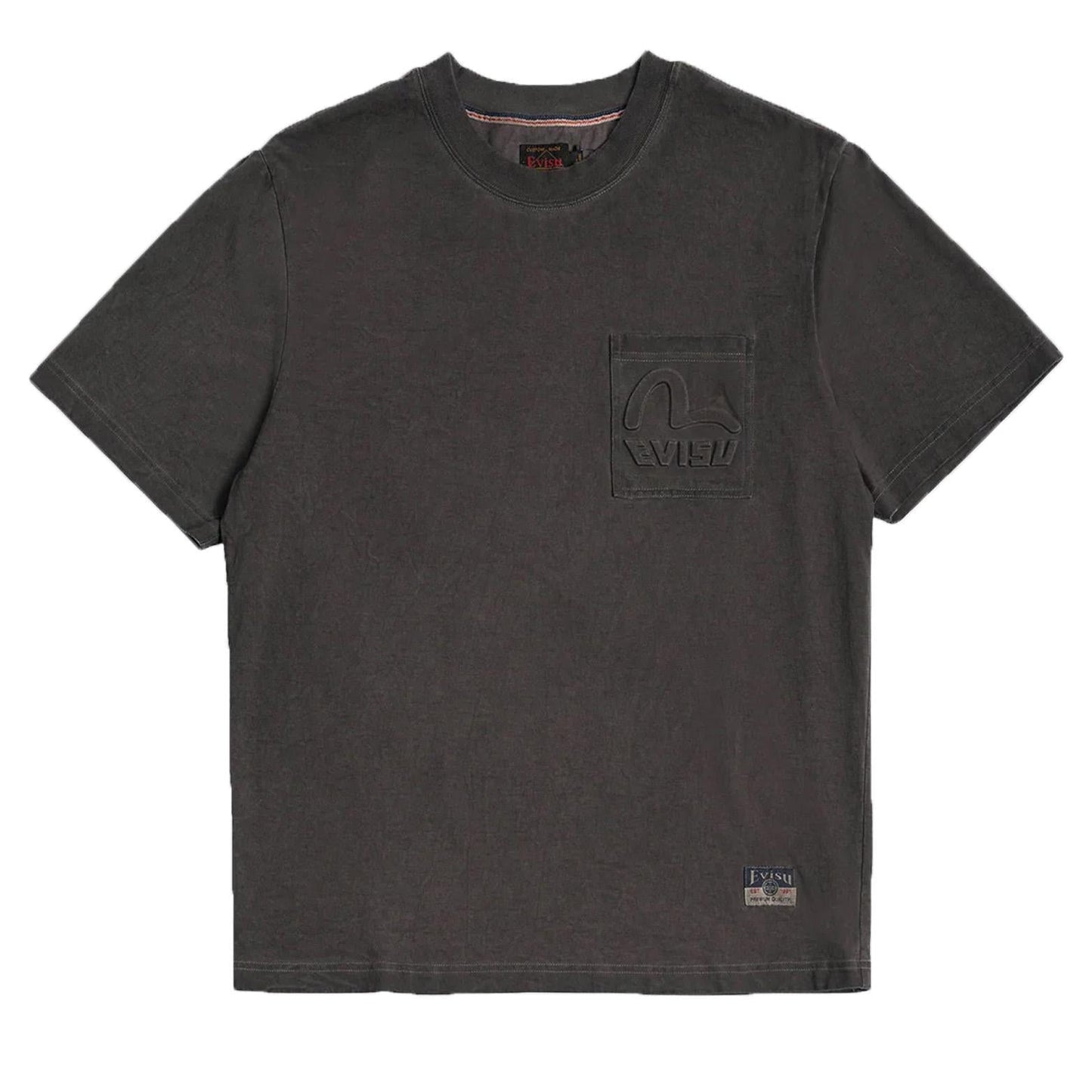 Evisu Embossed Logo Pocket T-Shirt in CharcoalT-ShirtsDPUS Designer OutletDPUS Designer Outlet2000292267042SEvisu Embossed Logo Pocket T-Shirt in Charcoal