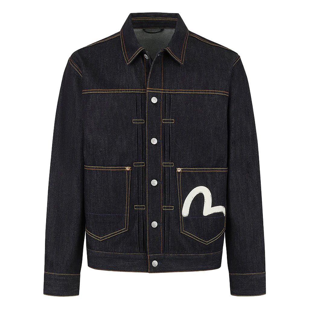 Evisu Ht, Ecru Seagull Printed Denim JacketCoats & JacketsEvisuDPUS Designer Outlet2000305533041Raw IndigoSEvisu Ht, Ecru Seagull Printed Denim Jacket