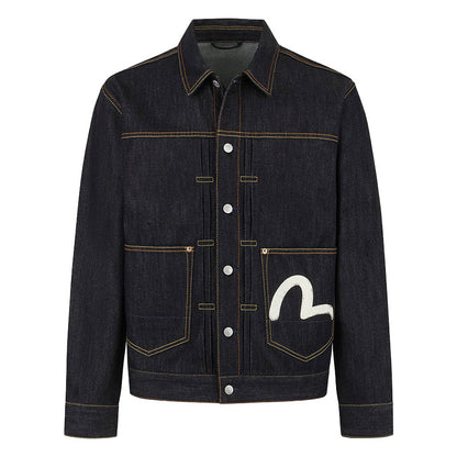 Evisu Ht, Ecru Seagull Printed Denim JacketCoats & JacketsEvisuDPUS Designer Outlet2000305533041Raw IndigoSEvisu Ht, Ecru Seagull Printed Denim Jacket