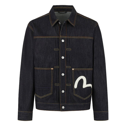 Evisu Ht, Ecru Seagull Printed Denim JacketCoats & JacketsEvisuDPUS Designer Outlet2000305533041Raw IndigoSEvisu Ht, Ecru Seagull Printed Denim Jacket