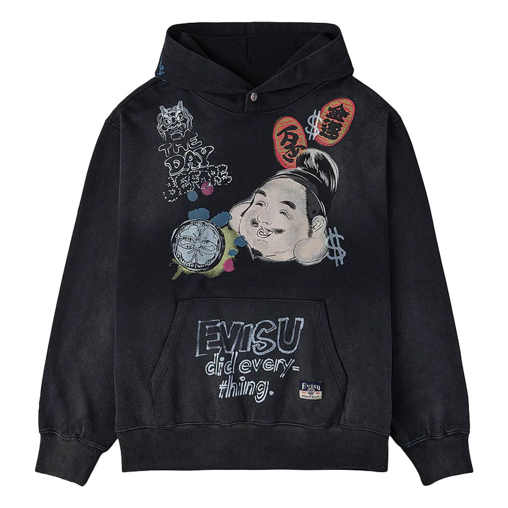 Evisu Ht, Godhead Printed HoodieEvisuDPUS Designer Outlet2000305482042CharcoalSEvisu Ht, Godhead Printed Hoodie