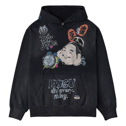 Evisu Ht, Godhead Printed HoodieEvisuDPUS Designer Outlet2000305482042CharcoalSEvisu Ht, Godhead Printed Hoodie