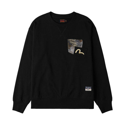 Evisu Ht, Japanese Kite Printed Sweatshirt W/ Brocade PocketSweatshirtsEvisuDPUS Designer Outlet2000305478045BlackSEvisu Ht, Japanese Kite Printed Sweatshirt W/ Brocade Pocket