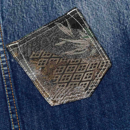 Evisu Ht, Multi-Pocket Denim Jacket W/ Brocade PatchEvisuDPUS Designer Outlet2000305441049Mid Tone IndigoSEvisu Ht, Multi-Pocket Denim Jacket W/ Brocade Patch