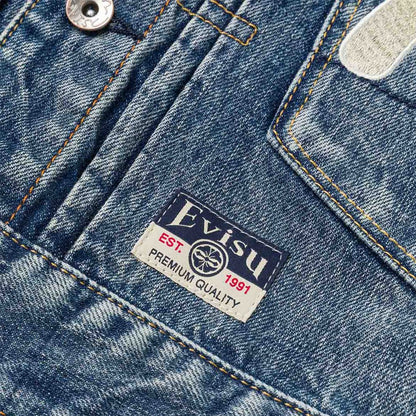 Evisu Ht, Multi-Pocket Denim Jacket W/ Brocade PatchEvisuDPUS Designer Outlet2000305441049Mid Tone IndigoSEvisu Ht, Multi-Pocket Denim Jacket W/ Brocade Patch