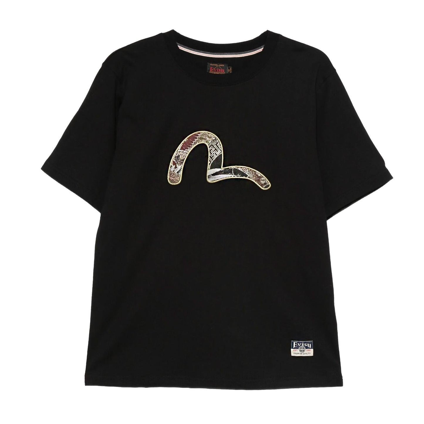 Evisu Seagull Brocade Applique T-Shirt in BlackT-ShirtsDPUS Designer OutletDPUS Designer Outlet2000292271049SEvisu Seagull Brocade Applique T-Shirt in Black
