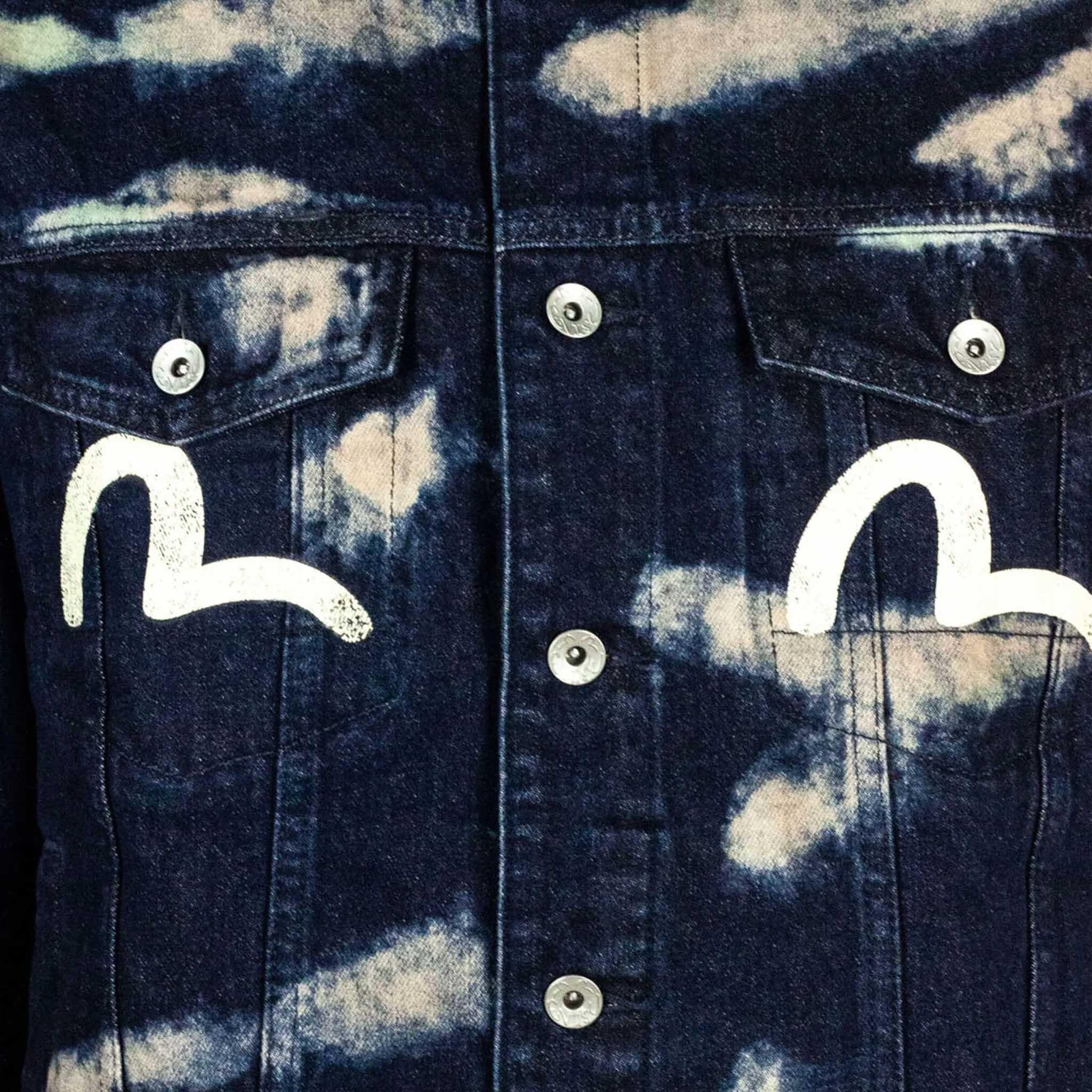 Evisu Tie - Dye Denim Jacket W/ Printed Seagull in IndigoCoats & JacketsEvisuDPUS Designer Outlet2000292253045SEvisu Tie - Dye Denim Jacket W/ Printed Seagull in Indigo