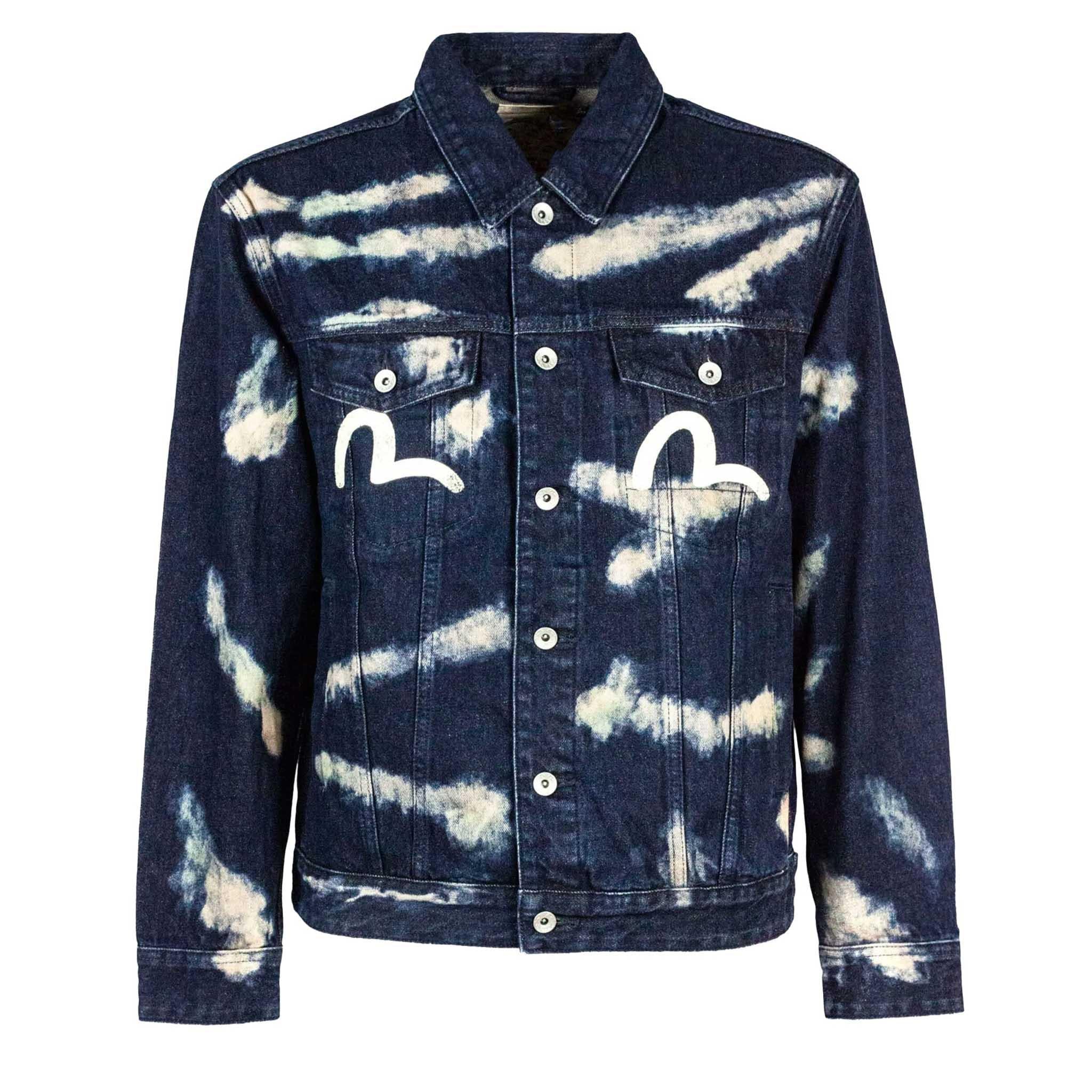 Evisu Tie - Dye Denim Jacket W/ Printed Seagull in IndigoCoats & JacketsEvisuDPUS Designer Outlet2000292253045SEvisu Tie - Dye Denim Jacket W/ Printed Seagull in Indigo