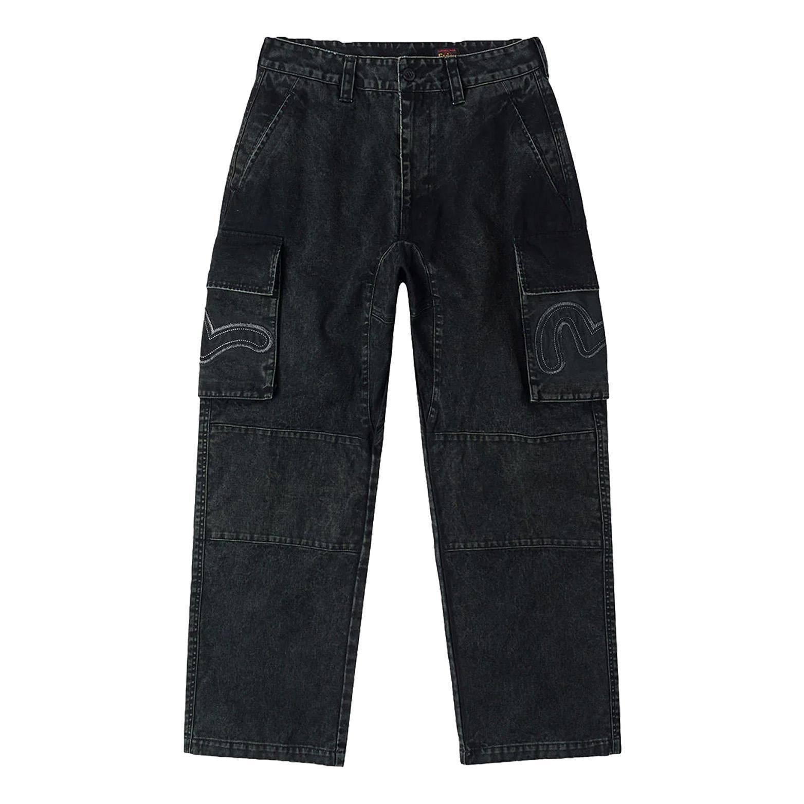 Evisu Washed Cargo Pants in BlackTrousersDPUS Designer OutletDPUS Designer Outlet2000294534043SEvisu Washed Cargo Pants in Black