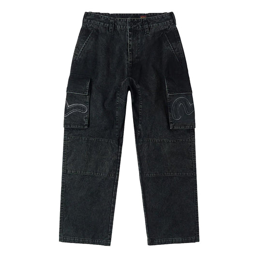 Evisu Washed Cargo Pants in BlackTrousersDPUS Designer OutletDPUS Designer Outlet2000294534043SEvisu Washed Cargo Pants in Black