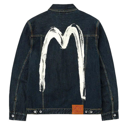 Evisu Washed Denim Jacket W/ Printed Daicock in IndigoCoats & JacketsDPUS Designer OutletDPUS Designer Outlet2000292251041SEvisu Washed Denim Jacket W/ Printed Daicock in Indigo