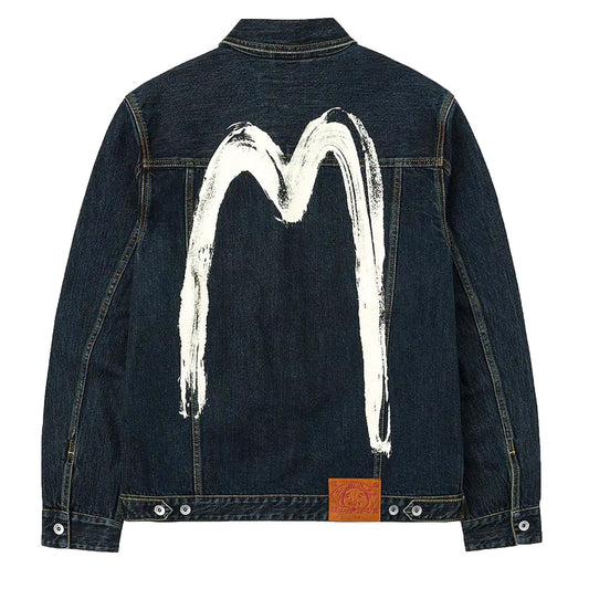 Evisu Washed Denim Jacket W/ Printed Daicock in IndigoCoats & JacketsDPUS Designer OutletDPUS Designer Outlet2000292251041SEvisu Washed Denim Jacket W/ Printed Daicock in Indigo