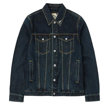Evisu Washed Denim Jacket W/ Printed Daicock in IndigoCoats & JacketsDPUS Designer OutletDPUS Designer Outlet2000292251041SEvisu Washed Denim Jacket W/ Printed Daicock in Indigo