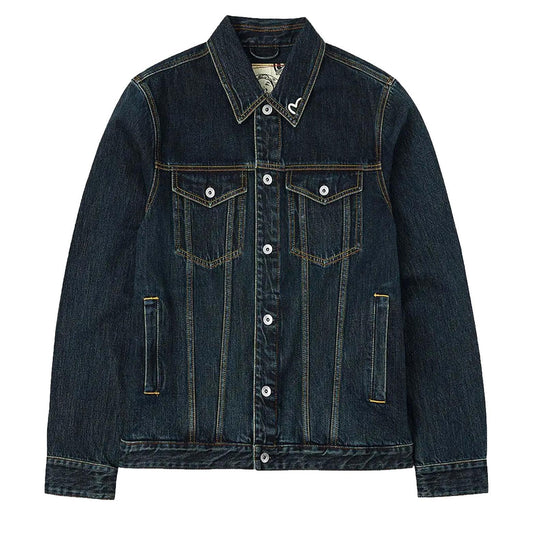 Evisu Washed Denim Jacket W/ Printed Daicock in IndigoCoats & JacketsDPUS Designer OutletDPUS Designer Outlet2000292251041SEvisu Washed Denim Jacket W/ Printed Daicock in Indigo