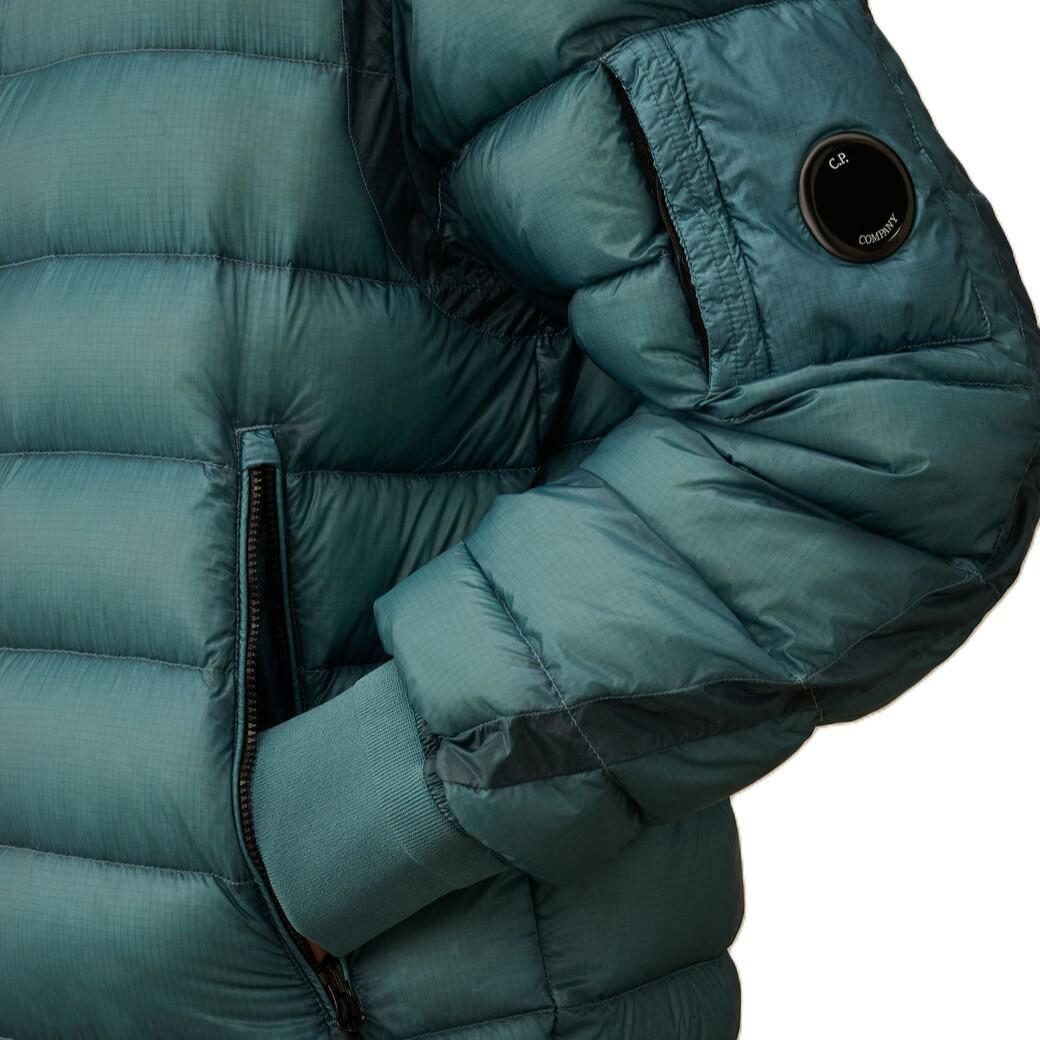 C.P. Company DD-Shell Lens Hooded Down Jacket in Aegean Blue