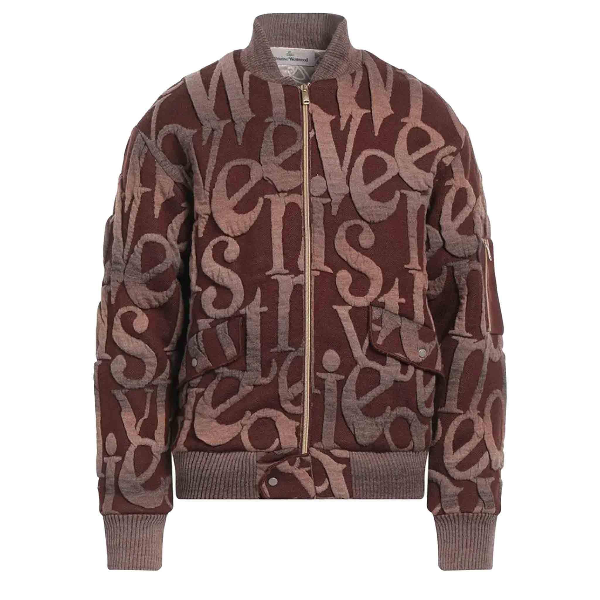 Vivienne Westwood Nicola Logomania Bomber Jacket in Brown