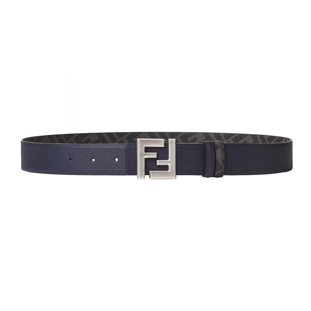 Fendi FF Square Reversible Belt in Grey & BlueBeltsFendiDPUS Designer Outlet805505209453095 cmFendi FF Square Reversible Belt in Grey & Blue