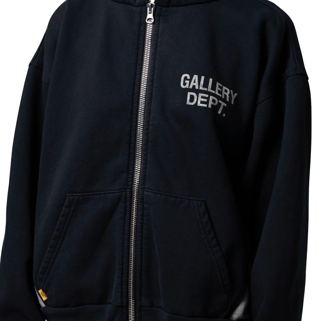 Gallery Dept. Contrast Panel Zipped Hooded SweatshirtGallery Dept.DPUS Designer Outlet840491221696Washed Black/ Heather GreySGallery Dept. Contrast Panel Zipped Hooded Sweatshirt