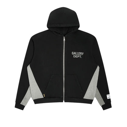 Gallery Dept. Contrast Panel Zipped Hooded SweatshirtGallery Dept.DPUS Designer Outlet840491221696Washed Black/ Heather GreySGallery Dept. Contrast Panel Zipped Hooded Sweatshirt