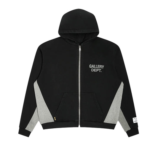 Gallery Dept. Contrast Panel Zipped Hooded SweatshirtGallery Dept.DPUS Designer Outlet840491221696Washed Black/ Heather GreySGallery Dept. Contrast Panel Zipped Hooded Sweatshirt