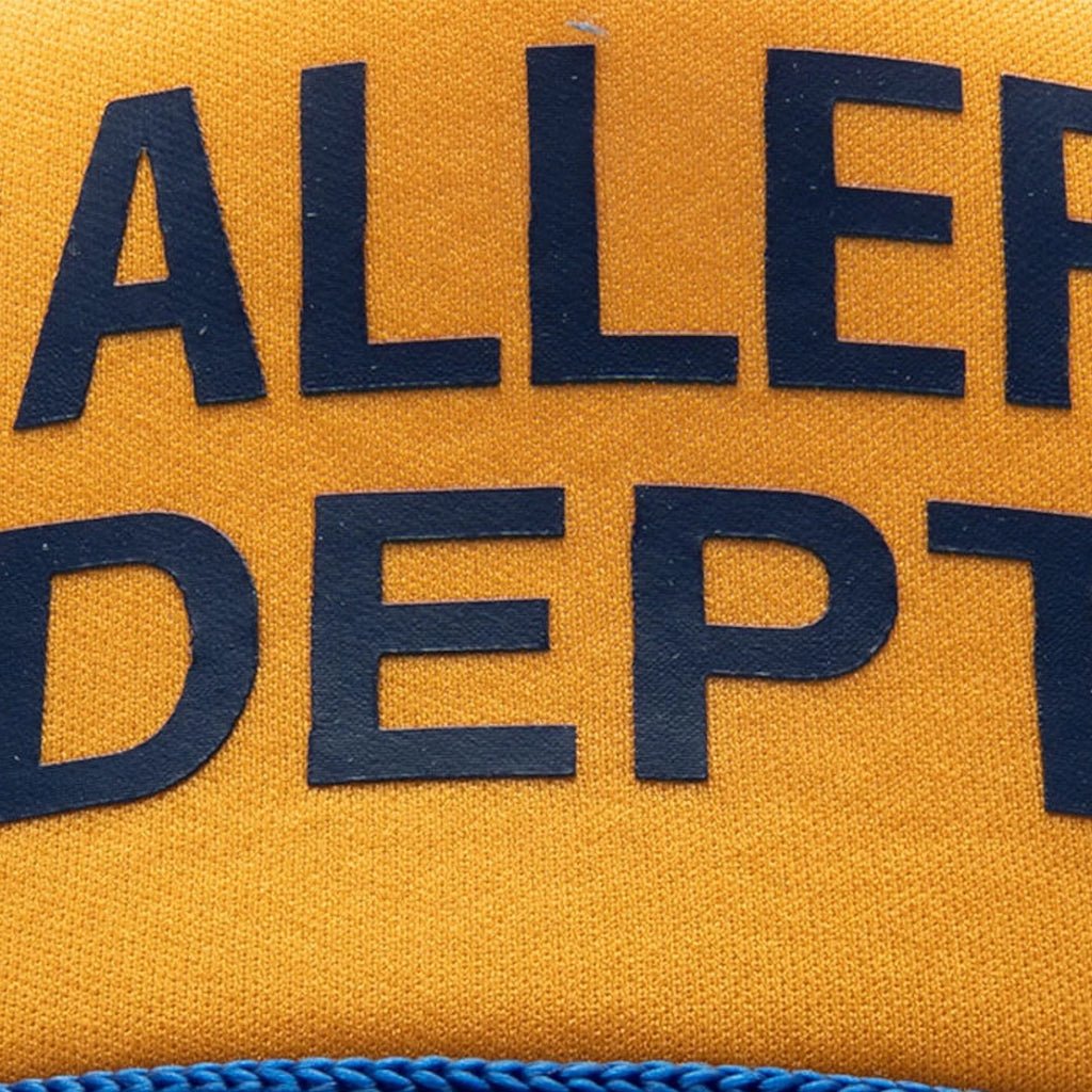 Gallery Dept. GD Logo TruckerCaps & HatsGallery Dept.DPUS Designer Outlet840246264084Yellow/ NavyUNIGallery Dept. GD Logo Trucker