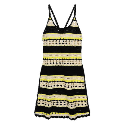 Ganni Chrochet Cover Up Slip Dress in Golden Kiwi