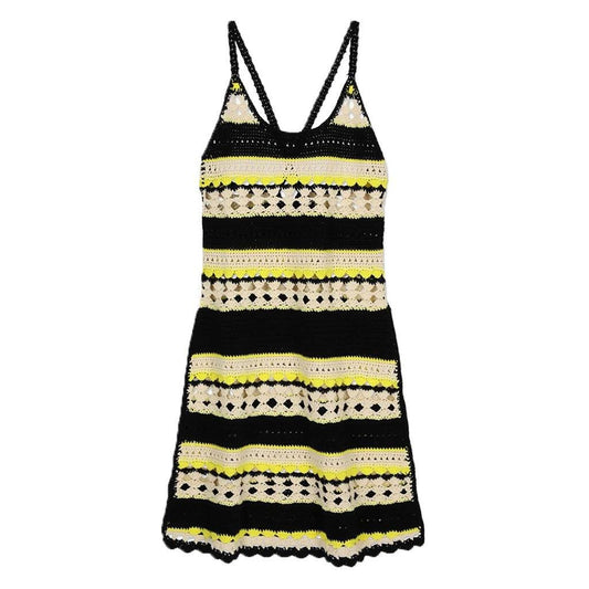 Ganni Chrochet Cover Up Slip Dress in Golden Kiwi