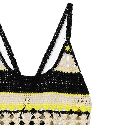 Ganni Chrochet Cover Up Slip Dress in Golden Kiwi