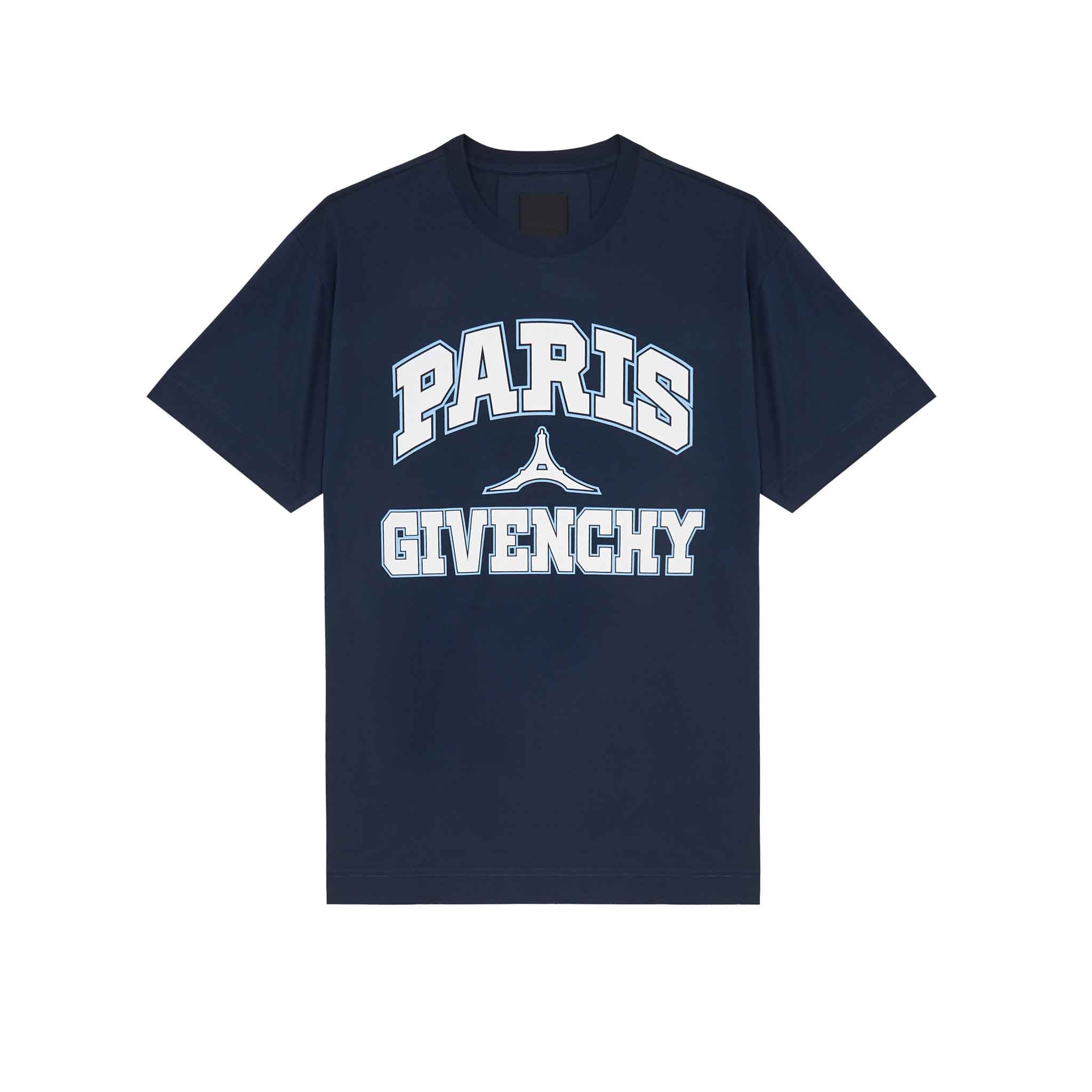 Givenchy Paris Logo Print Oversized Fit T-Shirt in NavyT-ShirtsGivenchyDPUS3617012061072SGivenchy Paris Logo Print Oversized Fit T-Shirt in Navy