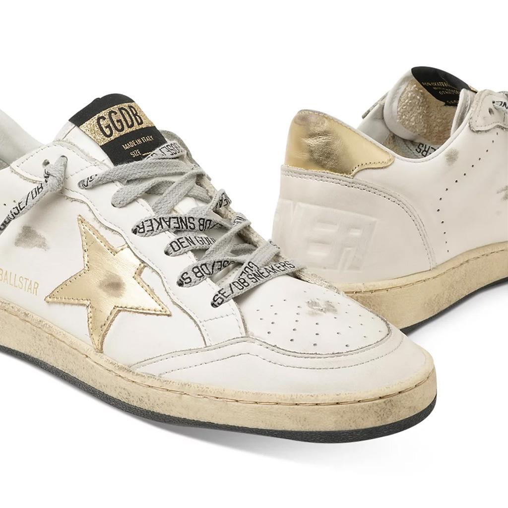 Golden Goose Ball Star Leather Sneaker in Milk/Gold