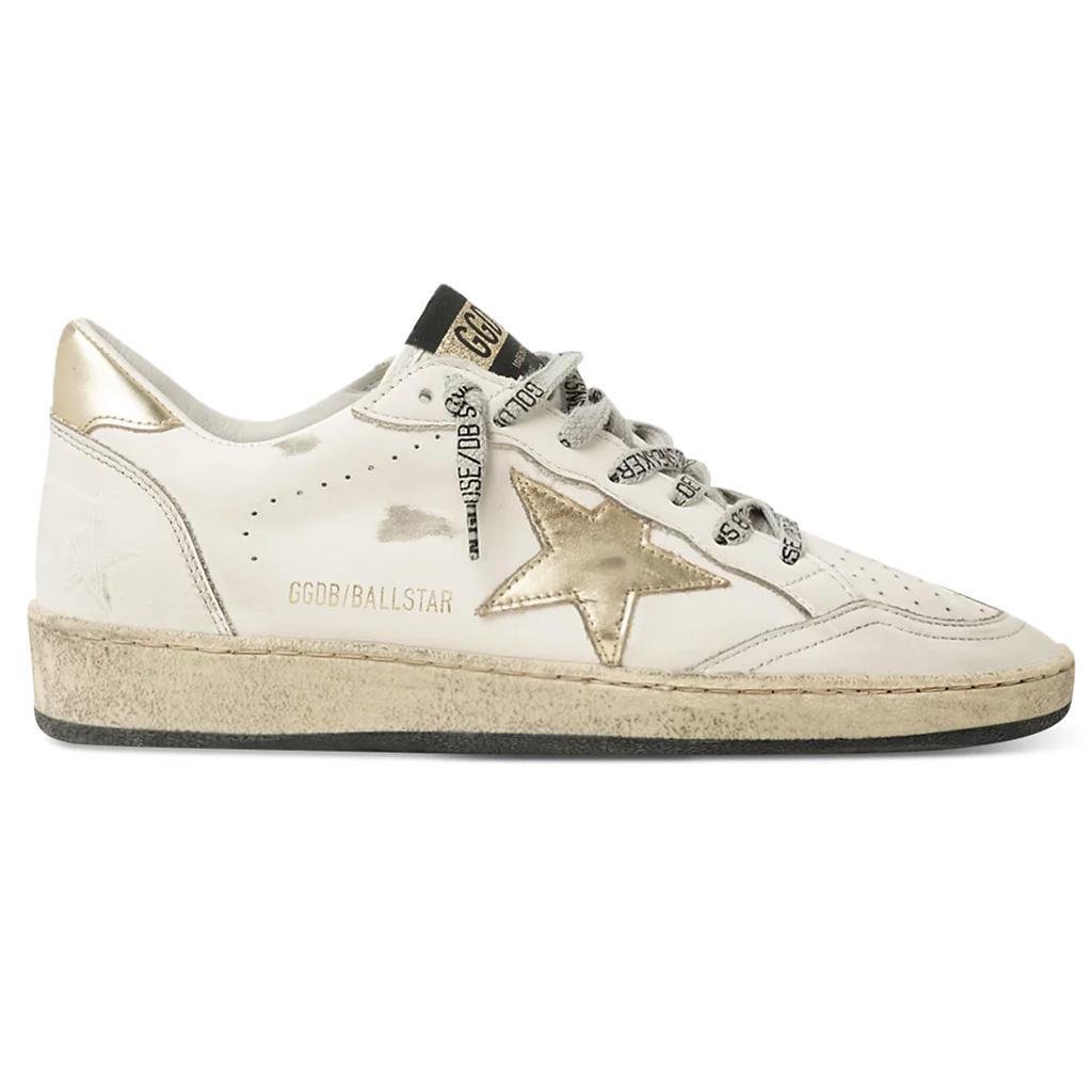 Golden Goose Ball Star Leather Sneaker in Milk/Gold