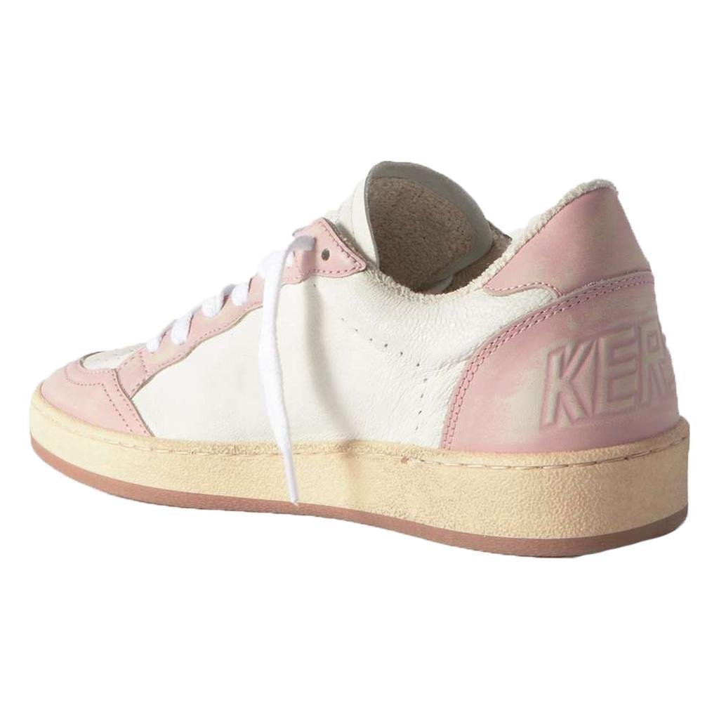 Golden Goose Ball Star Leather Sneaker in White/Pink