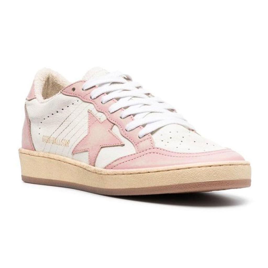Golden Goose Ball Star Leather Sneaker in White/Pink