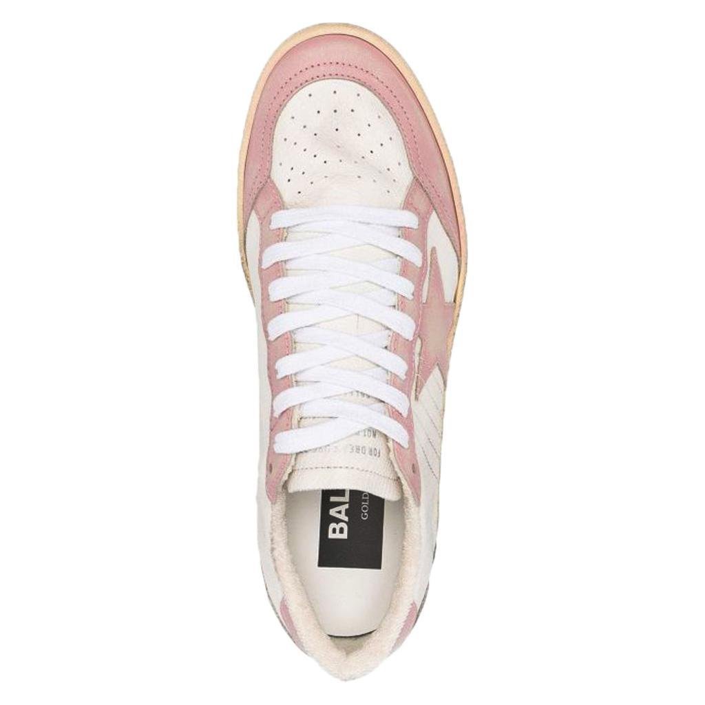Golden Goose Ball Star Leather Sneaker in White/Pink