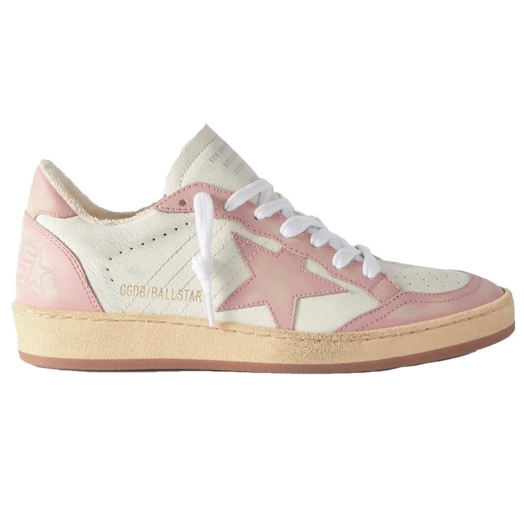 Golden Goose Ball Star Leather Sneaker in White/Pink