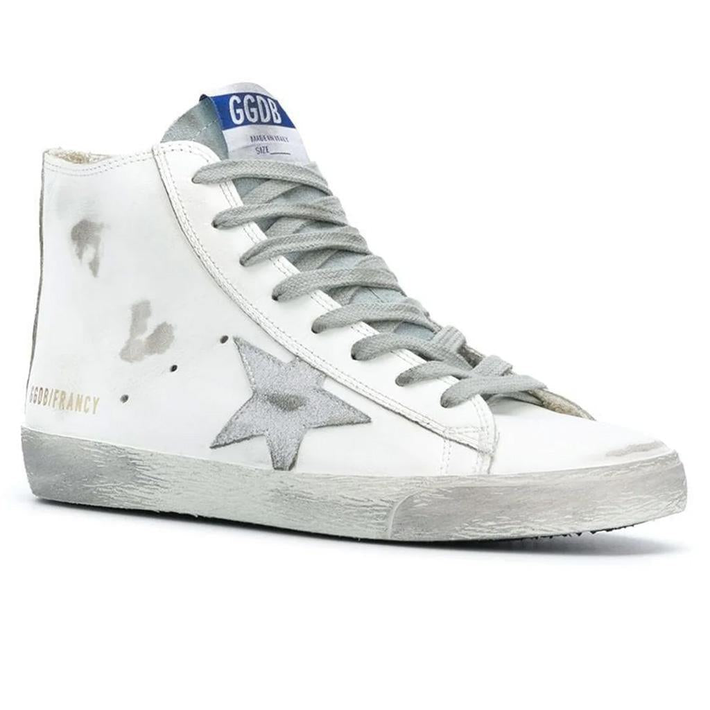 Golden Goose Francy Sneaker in White, Silver & Milk