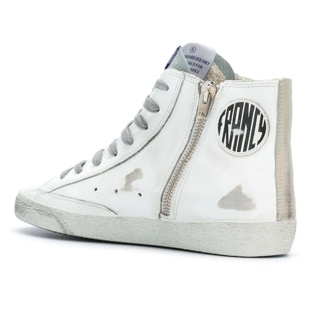 Golden Goose Francy Sneaker in White, Silver & Milk