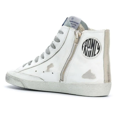Golden Goose Francy Sneaker in White, Silver & Milk