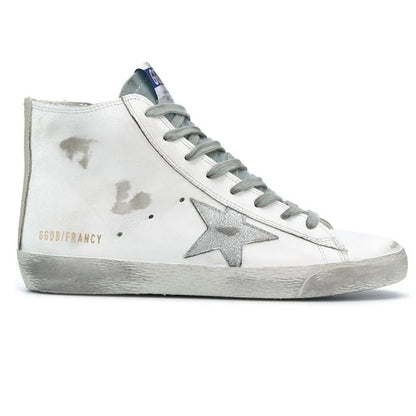 Golden Goose Francy Sneaker in White, Silver & Milk